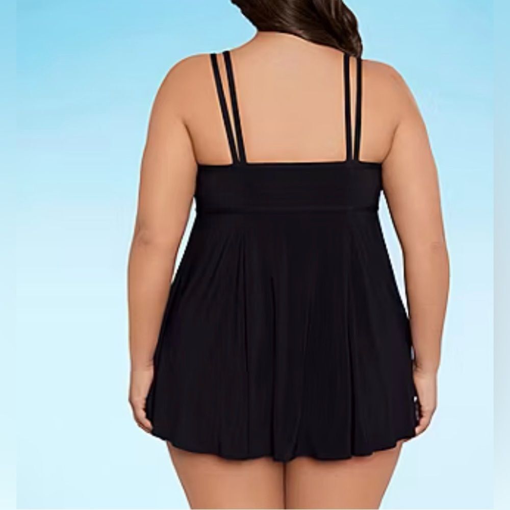 Sonnet Shores Black Swim Dress 16 NWT - Picture 3 of 8